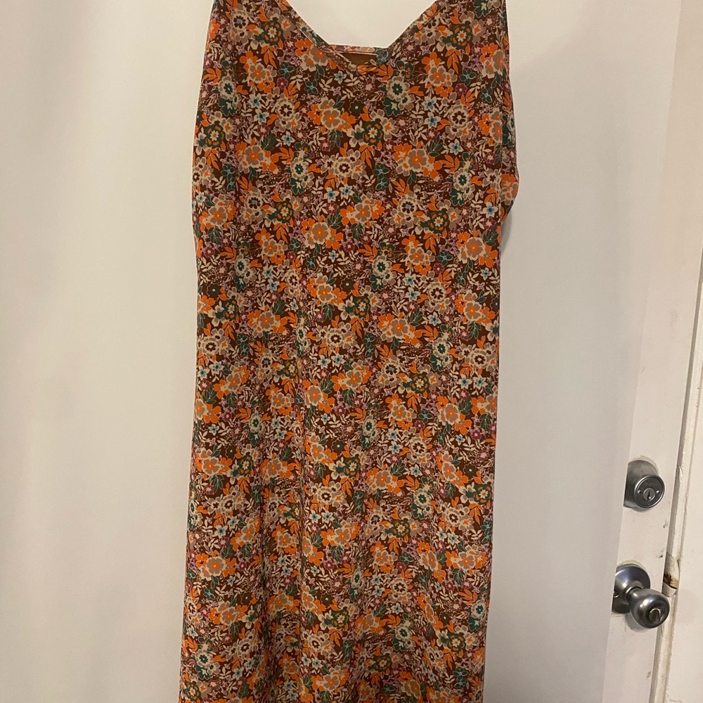 Love Fire Orange Brown Sleeveless Maxi Sundress